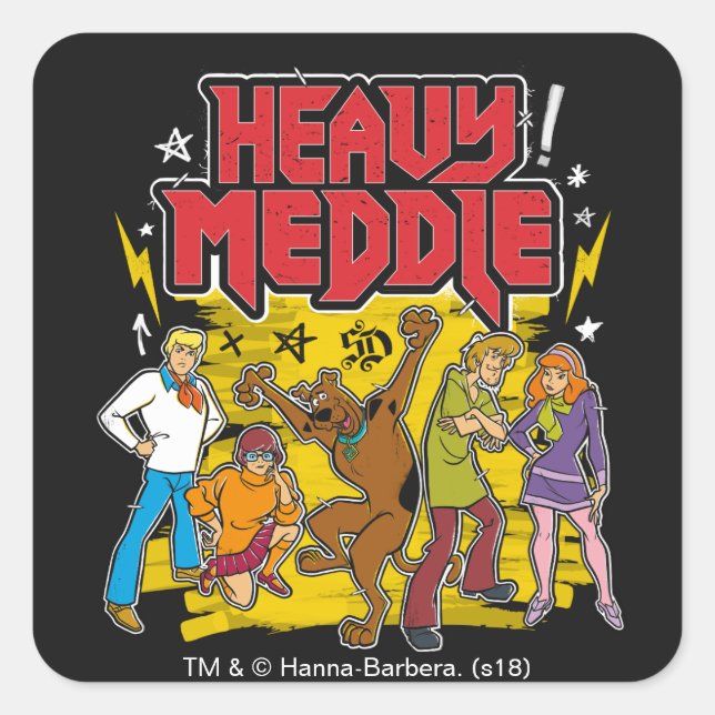 Pegatina Cuadrada Scooby-Doo | Gráfico "Heavy Meddle" (Anverso)