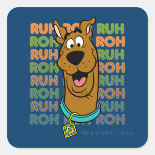 Pegatina Cuadrada Scooby-Doo Ruh Roh