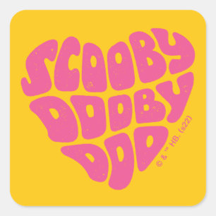 Pegatina Cuadrada Scooby Dooby Doo Heart