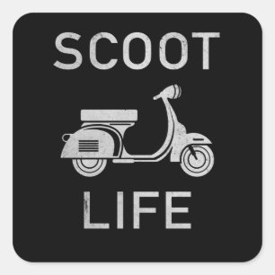 Pegatina Cuadrada Scoot Life Scooter Moped