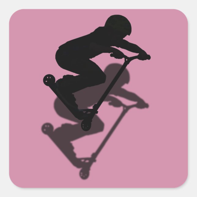 Pegatina Cuadrada Scooter Boy - Stunt Scooter 5 (Anverso)
