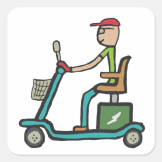 Pegatina Cuadrada Scooter de movilidad