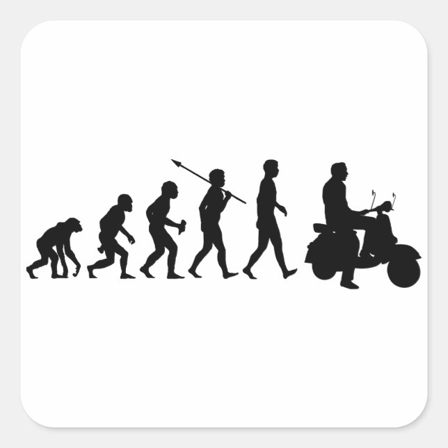 Pegatina Cuadrada Scooter Rider (Anverso)