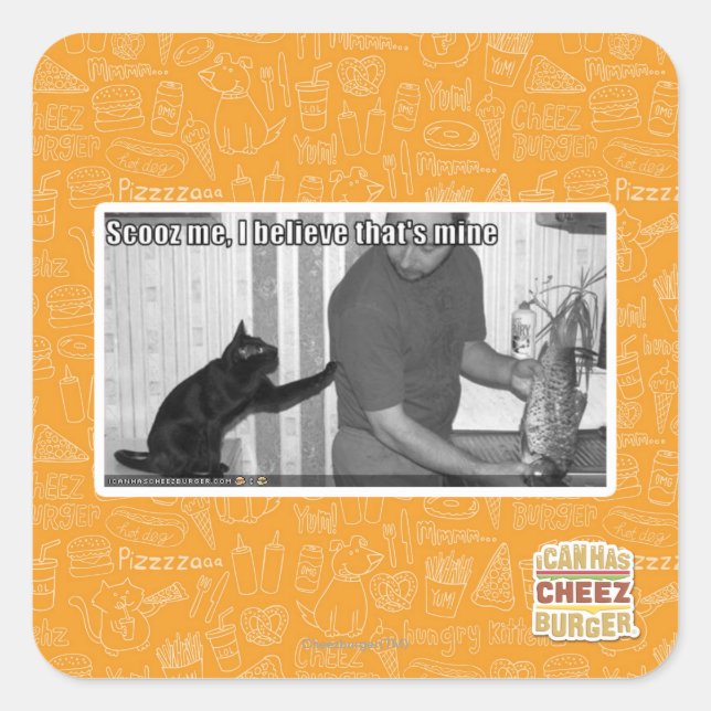 Pegatina Cuadrada Scooz me creo que es mío (Anverso)