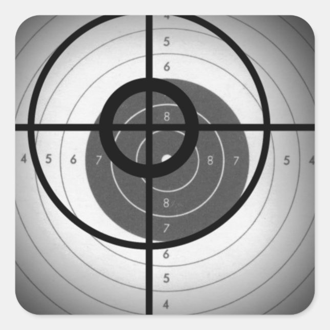 Pegatina Cuadrada Scope Crosshair (Anverso)