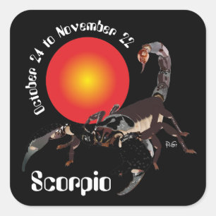 Pegatina Cuadrada Scorpio October 24 to de los noviembre de 22