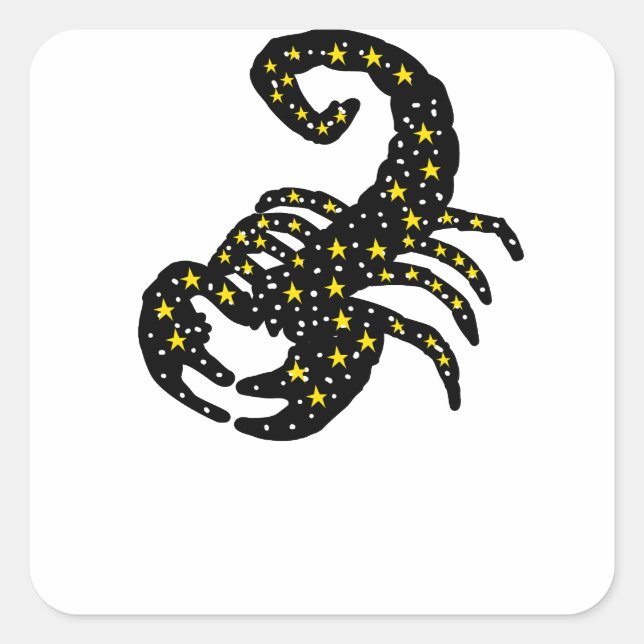 Pegatina Cuadrada Scorpio Zodiac Silhouett (Anverso)