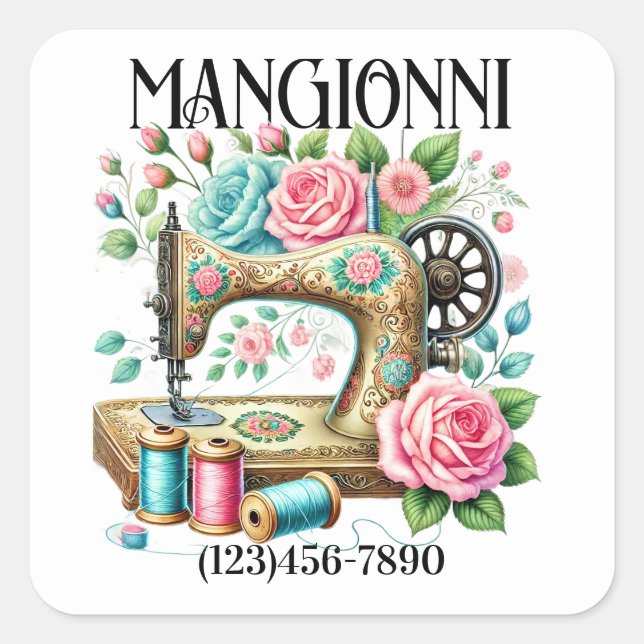 Pegatina Cuadrada Scoser Seamstress (Anverso)