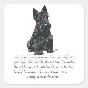 Pegatina Cuadrada Scottish Terrier Keepsake