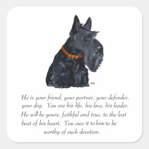 Pegatina Cuadrada Scottish Terrier Keepsake