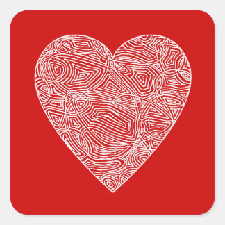 Pegatina Cuadrada Scribbleprint Heart Sticker