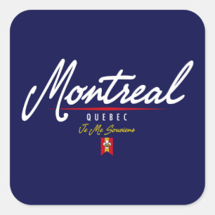 Pegatina Cuadrada Script de Montreal