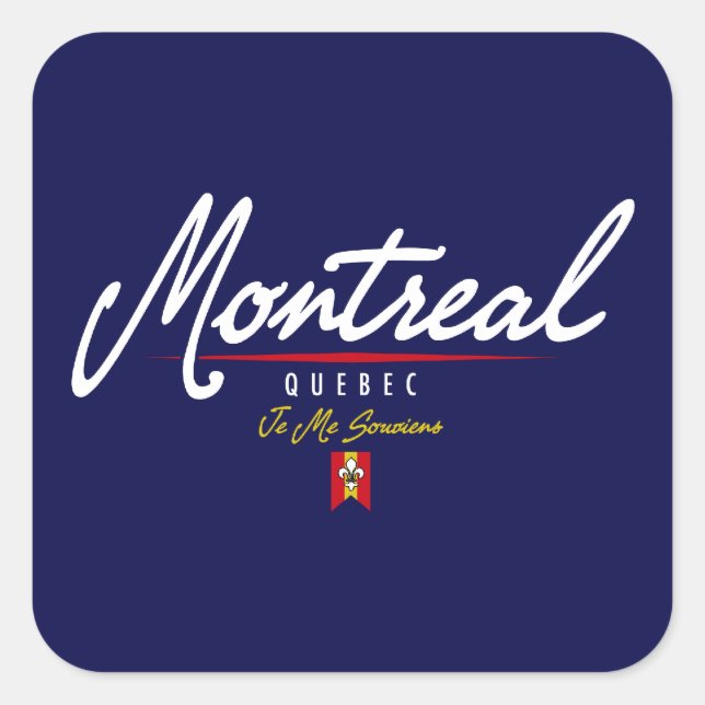 Pegatina Cuadrada Script de Montreal (Anverso)
