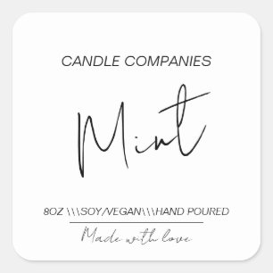 Pegatina Cuadrada Script Soy Vegan Candlaker Business