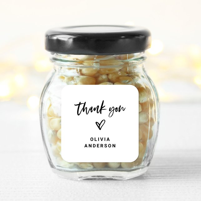 Pegatina Cuadrada Script y corazón casual | Branding Gracias (Subido por el creador)
