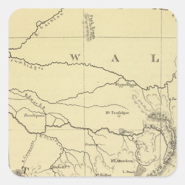 Pegatina Cuadrada SE Australia (Anverso)