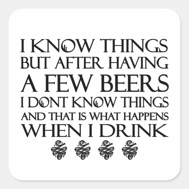 Pegatina Cuadrada Sé Cosas (Anverso)