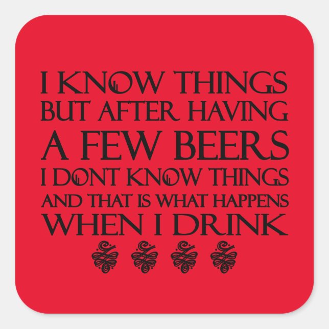 Pegatina Cuadrada Sé Cosas (Anverso)