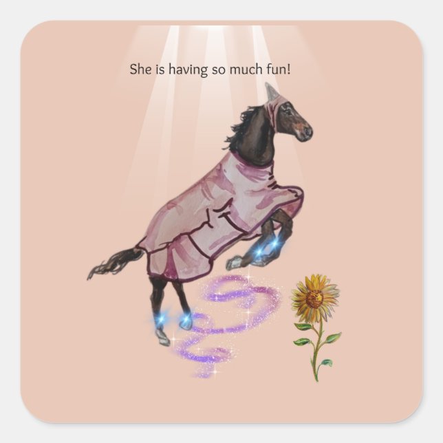 Pegatina Cuadrada ¡se está divirtiendo tanto! (Anverso)