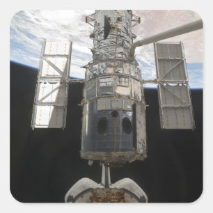 Pegatina Cuadrada Se libera el telescopio espacial Hubble