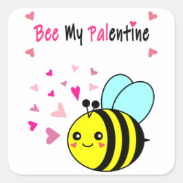 Pegatina Cuadrada Sé Mi Palentín Cuadrado Lindo de San Valentín Pega