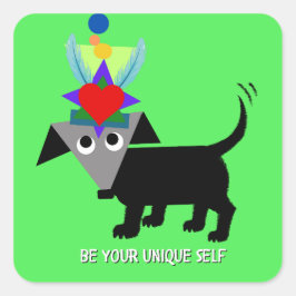 Pegatina Cuadrada "Sé tu yo único", Rego Berto pegatina.