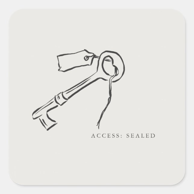 Pegatina Cuadrada Sealed Key- Regency Correspondence Archive  (Anverso)