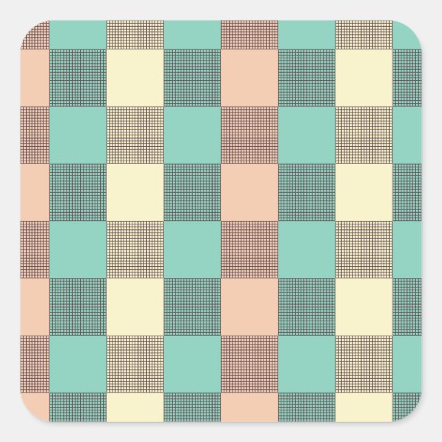 Pegatina Cuadrada Seamless plaid pattern   (Anverso)