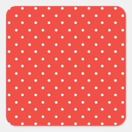 Pegatina Cuadrada Seamless red background polka dot pattern