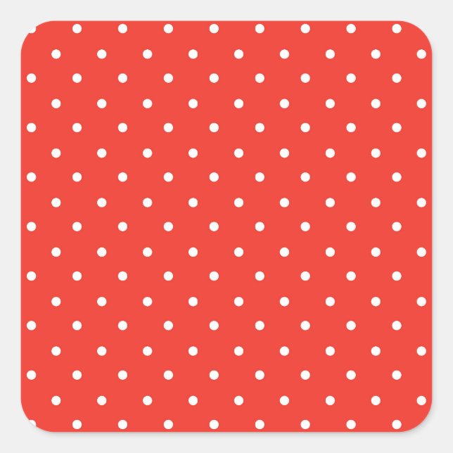 Pegatina Cuadrada Seamless red background polka dot pattern (Anverso)