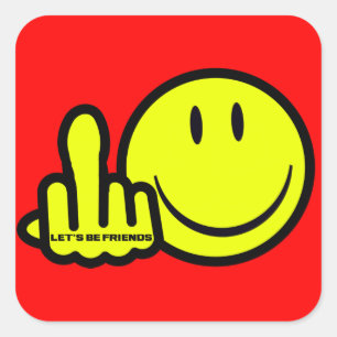 Pegatina Cuadrada Seamos amigos