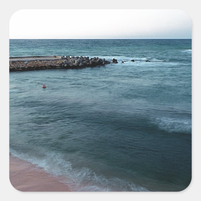 Pegatina Cuadrada Seascape (Anverso)