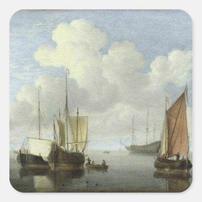 Pegatina Cuadrada Seascape (Anverso)