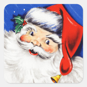 Pegatina Cuadrada Seasons Greetings Santa