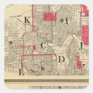 Pegatina Cuadrada Seattle