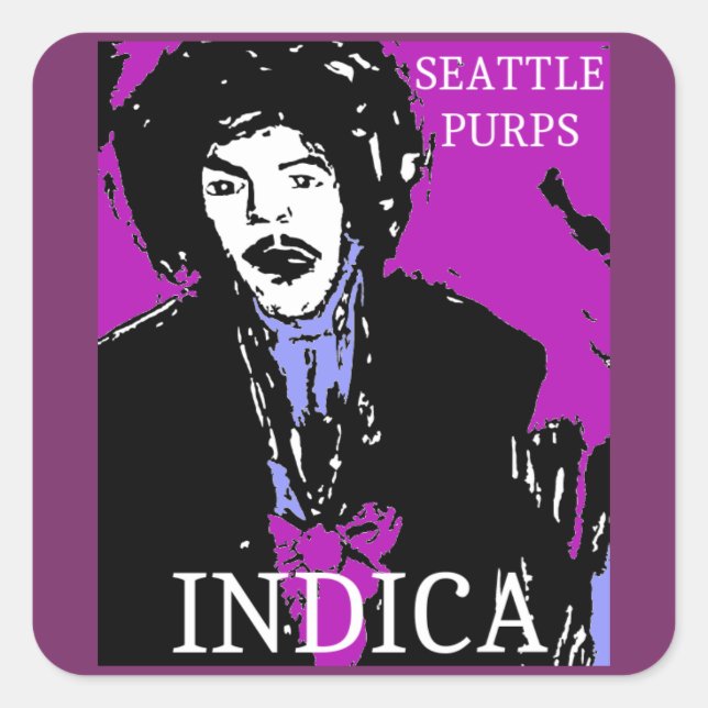 PEGATINA CUADRADA SEATTLE PURPS INDICA (Anverso)