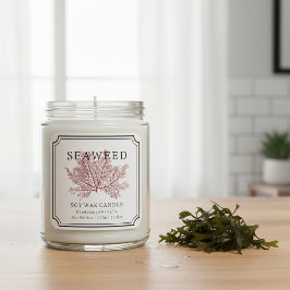 Pegatina Cuadrada Seaweed Soy Wax Candle Label