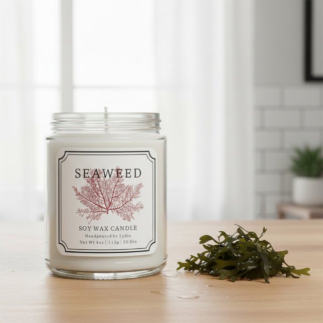 Pegatina Cuadrada Seaweed Soy Wax Candle Label (Subido por el creador)