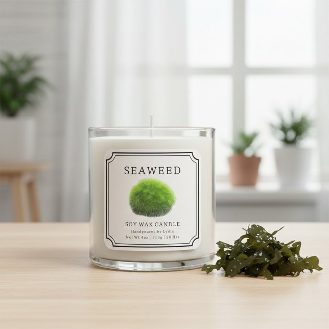 Pegatina Cuadrada Seaweed Soy Wax Candle Label (Subido por el creador)