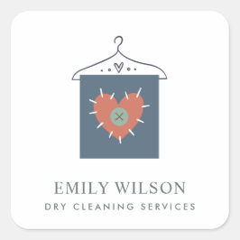 PEGATINA CUADRADA SECADOR DE ROPA DE ROJO NARANJA GRIS DE AQUA