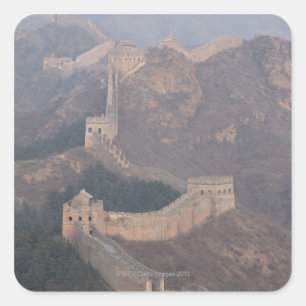 Pegatina Cuadrada Sección de Jinshanling, Gran Muralla de China