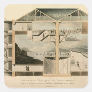 Pegatina Cuadrada Sección del de la Rotonda, cuadrado de Leicester