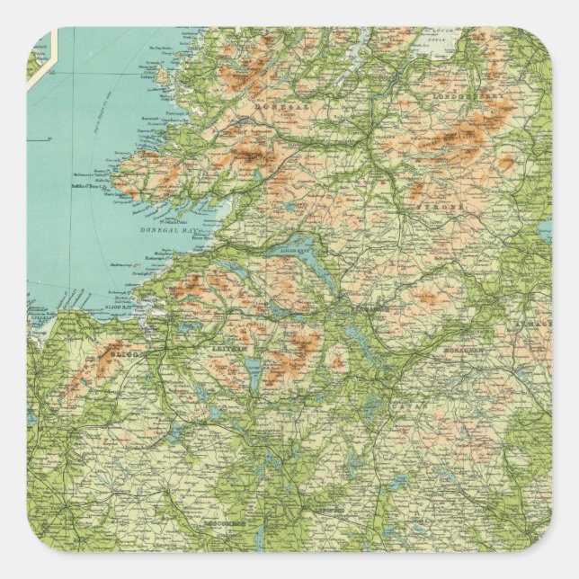 Pegatina Cuadrada Sección norte de Irlanda (Anverso)