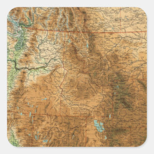 Pegatina Cuadrada Sección occidental de Estados Unidos