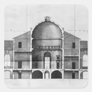 Pegatina Cuadrada Sección representativa del chalet Rotonda cerca