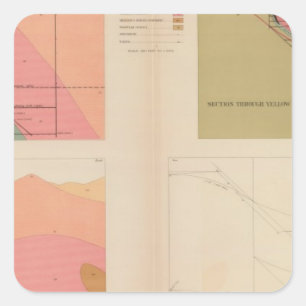 Pegatina Cuadrada Secciones representativas verticales de la veta,