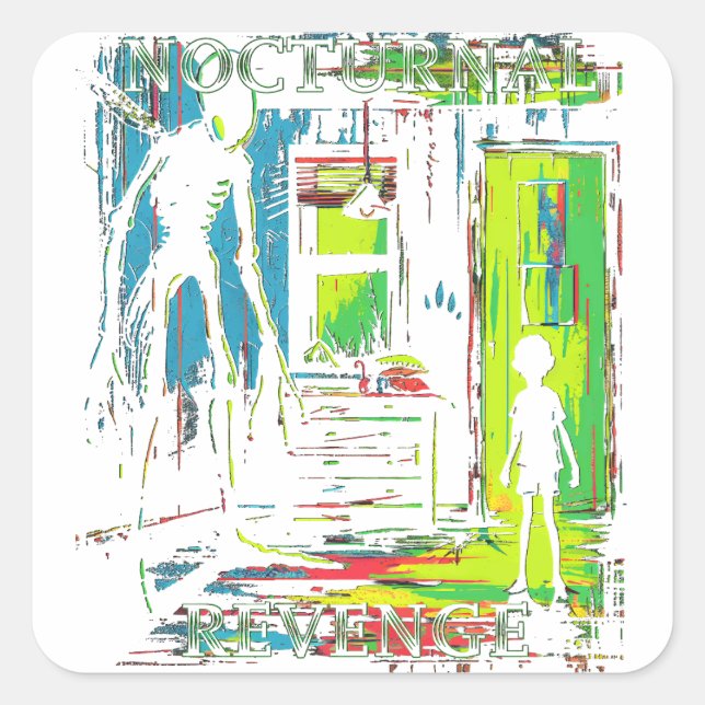 Pegatina Cuadrada Secuestro de extranjeros por venganza natural (Anverso)