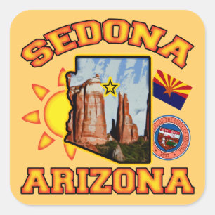 Pegatina Cuadrada Sedona, Arizona