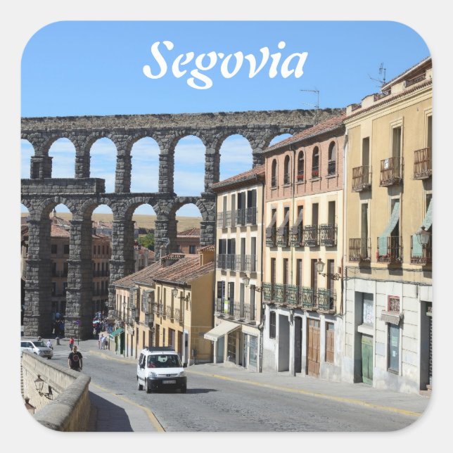 Pegatina Cuadrada Segovia (España) (Anverso)