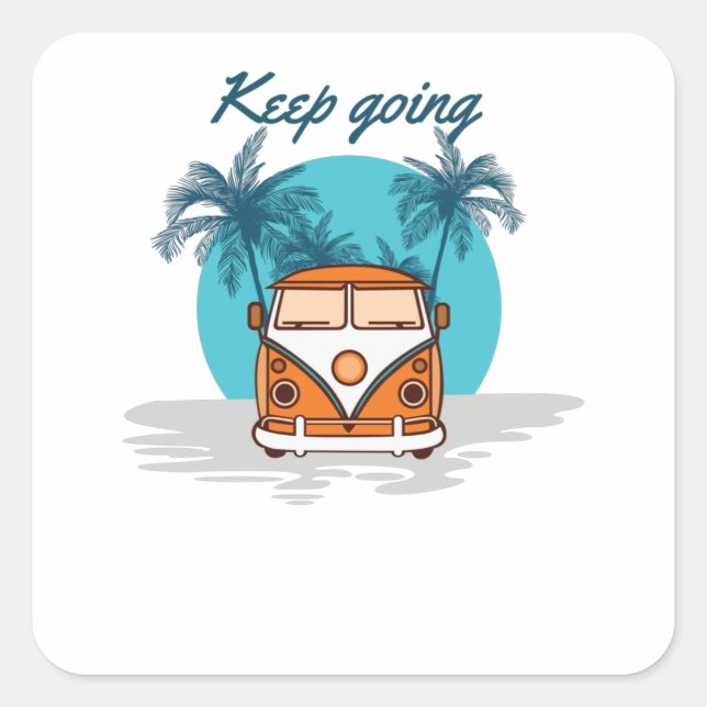 Pegatina Cuadrada Seguir andando (Anverso)